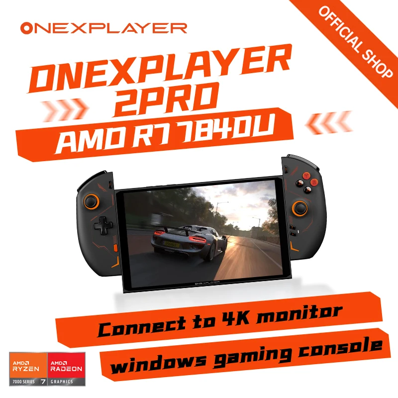 Newest Onexplayer 2 Pro AMD Ryzen7 7840U 8.4 Inch 2.5K 7500MHz 5-in-1 65.5wh Battery Handheld Gaming Console Portable