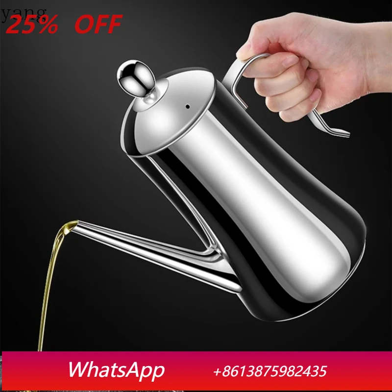 Super thick pure 304 stainless steel kitchen oil pot 1300ml bionic design eagle beak oil pot