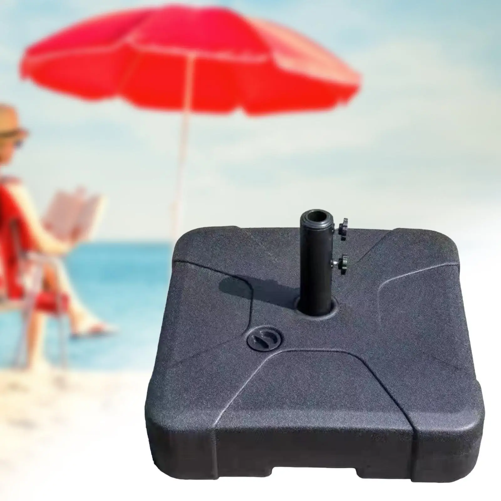 Filled Umbrella Base Parasol Holder Heavy Duty Fillable Umbrella Stand Pole Holder for Poolside Deck Outdoor Market Stand