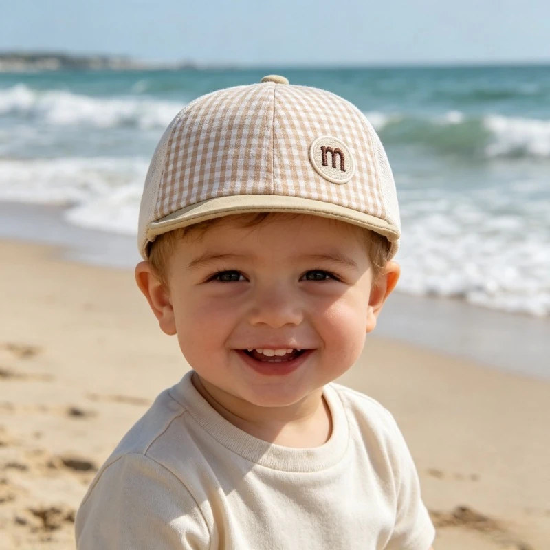 Baby Hat Sun Protection 48-52cm 1-3 Years Boys Toddler Girls Hats Summer Soft Brim Baseball Cap Mesh Breathable Thin Kids Cap view 3