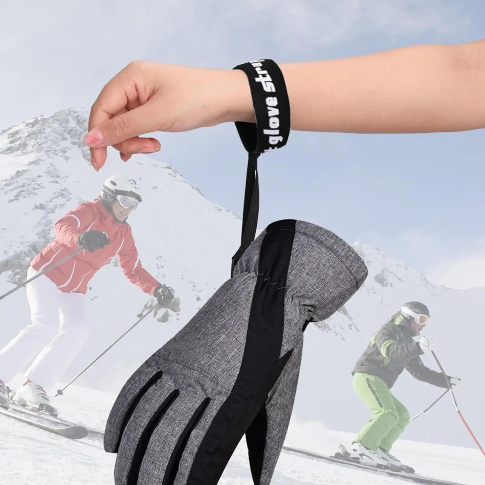 

Wrist Strap for Gloves, Anti-Lost 4 Pieces Ski Sport Gloves Wrist Straps for Winter Snowboarding Commuting Camping Skiers