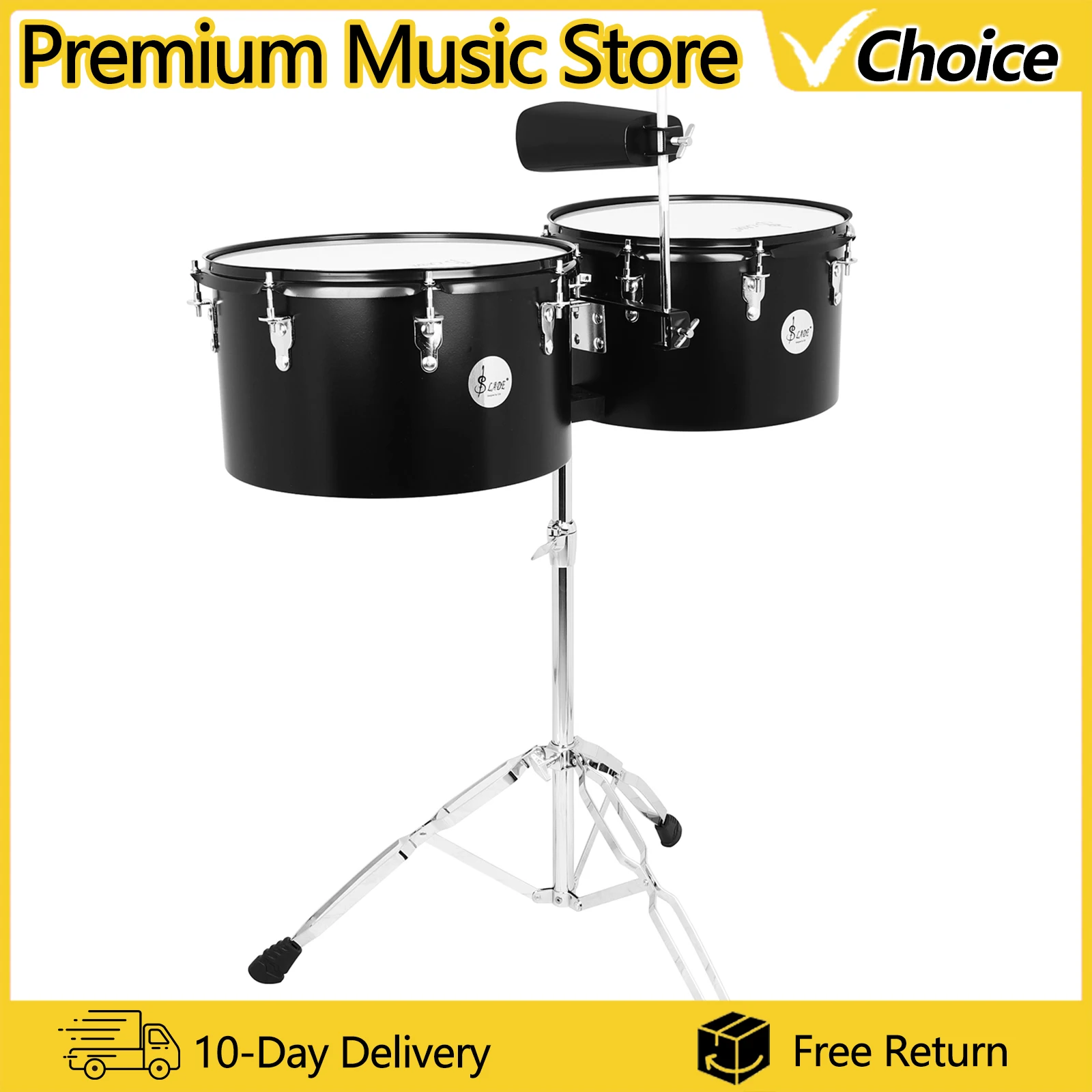 SALD Timbales Drum Timbale Metal Black Percussion Music instruments Bands Playing Drums Beginners Practicing Performing Drum