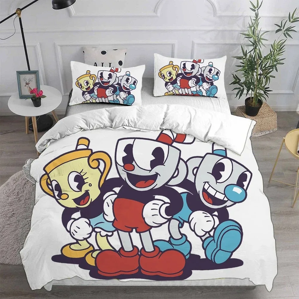 3D New Home Textiles Cartoon Cuphead Bedding Sets Comforter Quilt Bed Cover Duvet Cover Pillow Case Sets Kids Adult Size