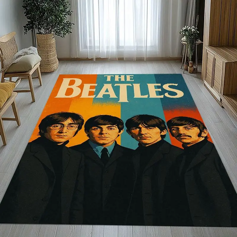 3D Fab Four The B-Beatles Abbey Road Rock Band Non-Slip Large Area Rug for Living Room,Bedroom Carpet Mat for Sofa,Home Decor