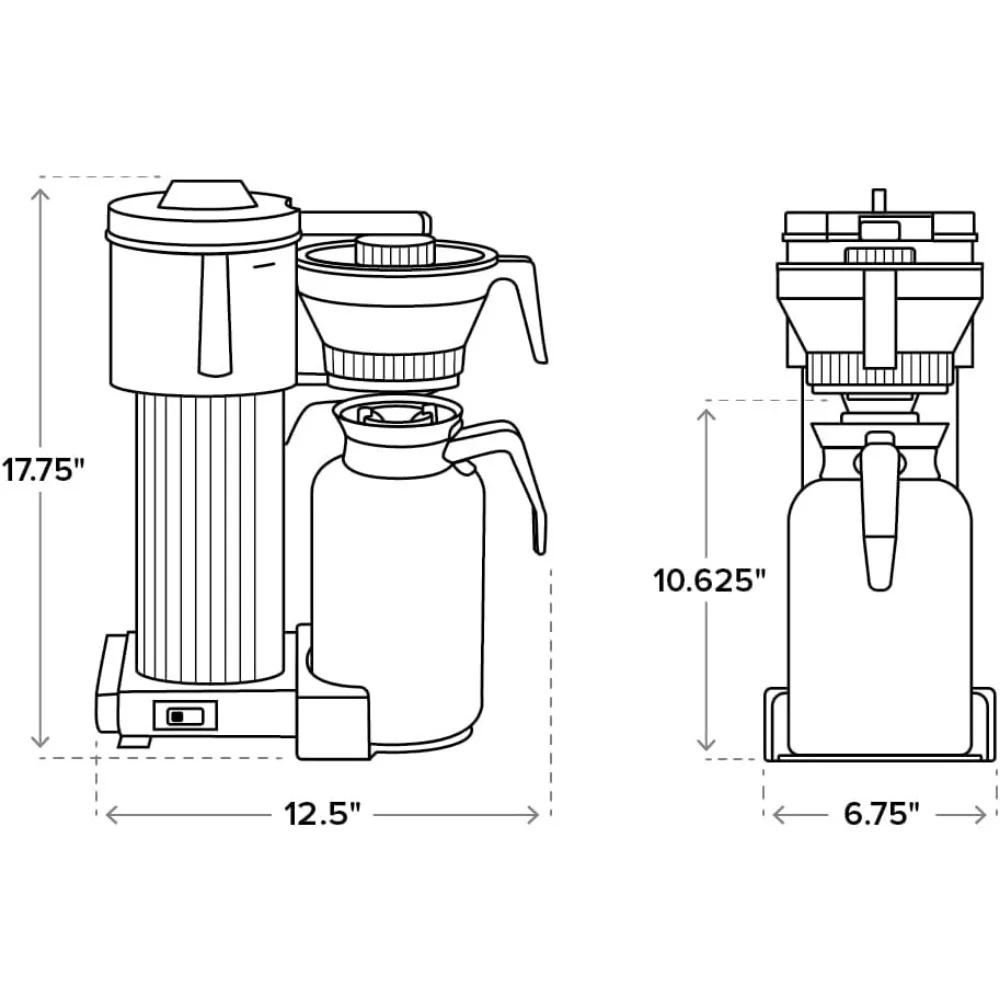 ماكينة صنع القهوة الكبرى Technivorm Moccamaster 39340 CDT، 60 أونصة، فضي