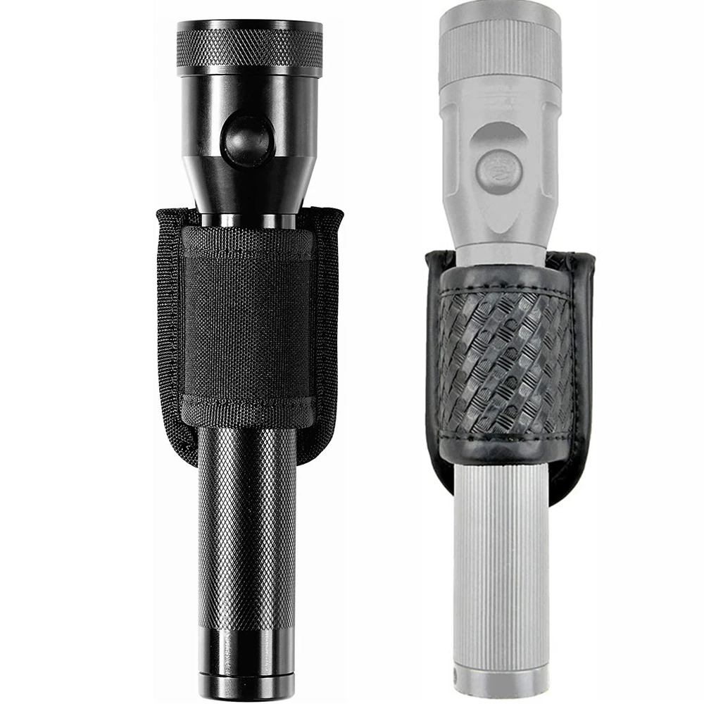 2pcs/set Flashlight Holster for Duty Belt Open Top D Cell Compact Light Holder Case Nylon Light Holster Pouch Flashlight Bag