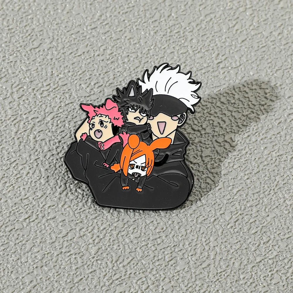 Japanese Cartoon Anime Jujutsu Kaisen Metal Badge Cute Creative Personality Gojo Satoru Tiger Staff Yuren Brooch
