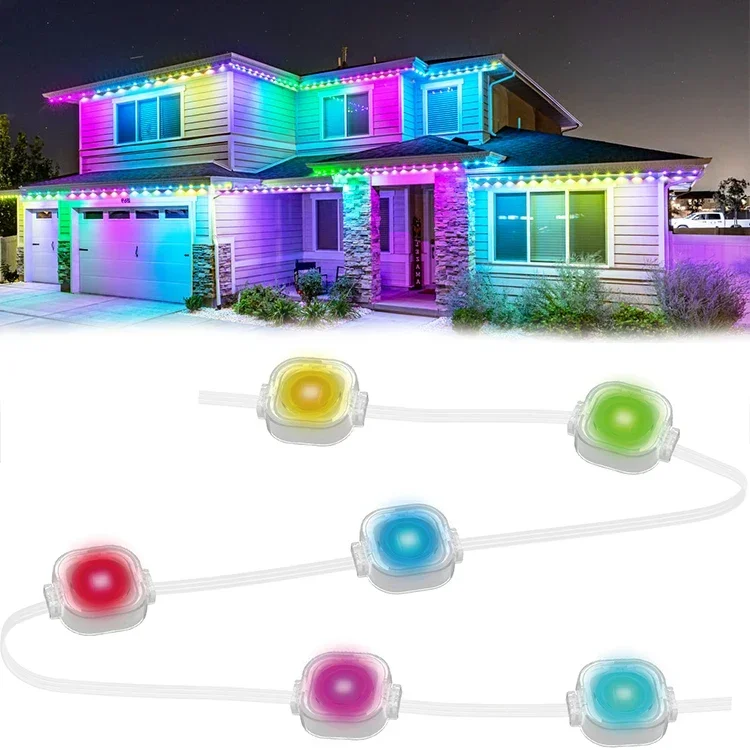 Exterior APP Wifi Bluetooth Control Smart Rgbic 54 Scenes Mode Permanent Holiday Point Lights