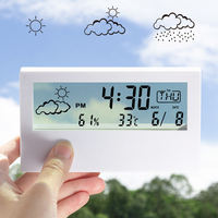 Desktop Table LED Thermo-Hygrometer Multifunction Electronic Temperature Humidity Meter Weather Station Home With Alarm Clock