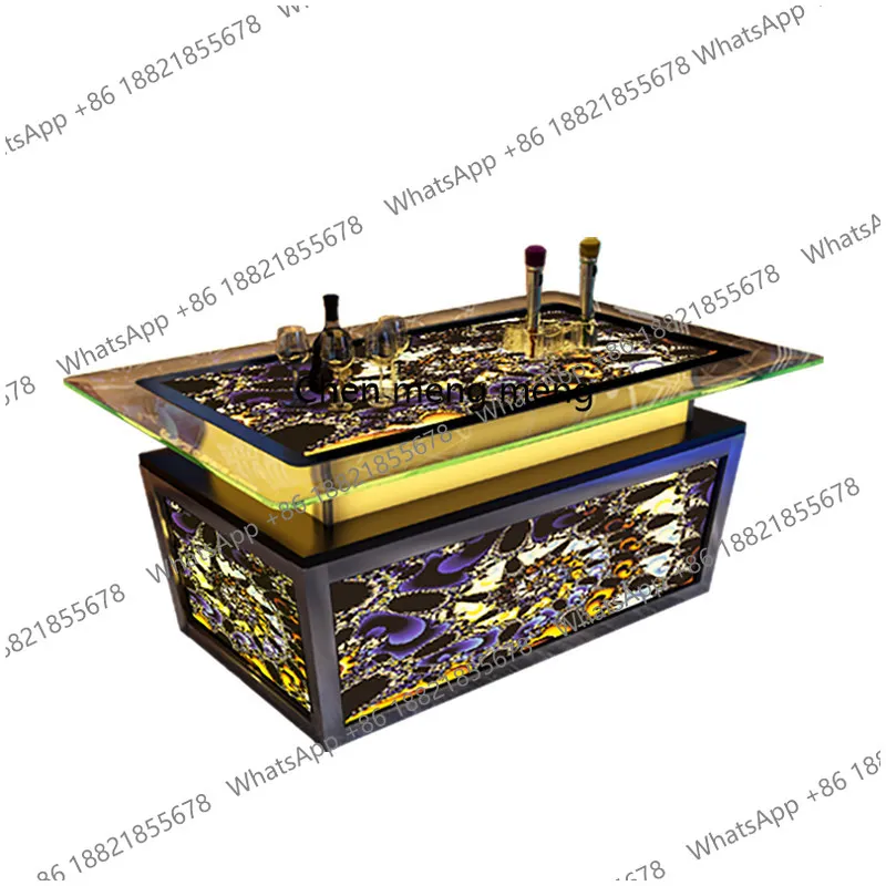 KTV special luminous coffee table marble bar stainless steel lighting tempered glass box table