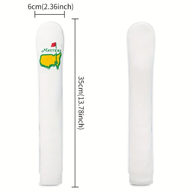 قطعة واحدة من غطاء رأس الجولف الأبيض/الأسود، غطاء حماية لقضيب مؤشر اتجاه الجولف، تصميم الشعار الأخضر، ملحقات الجولف #6