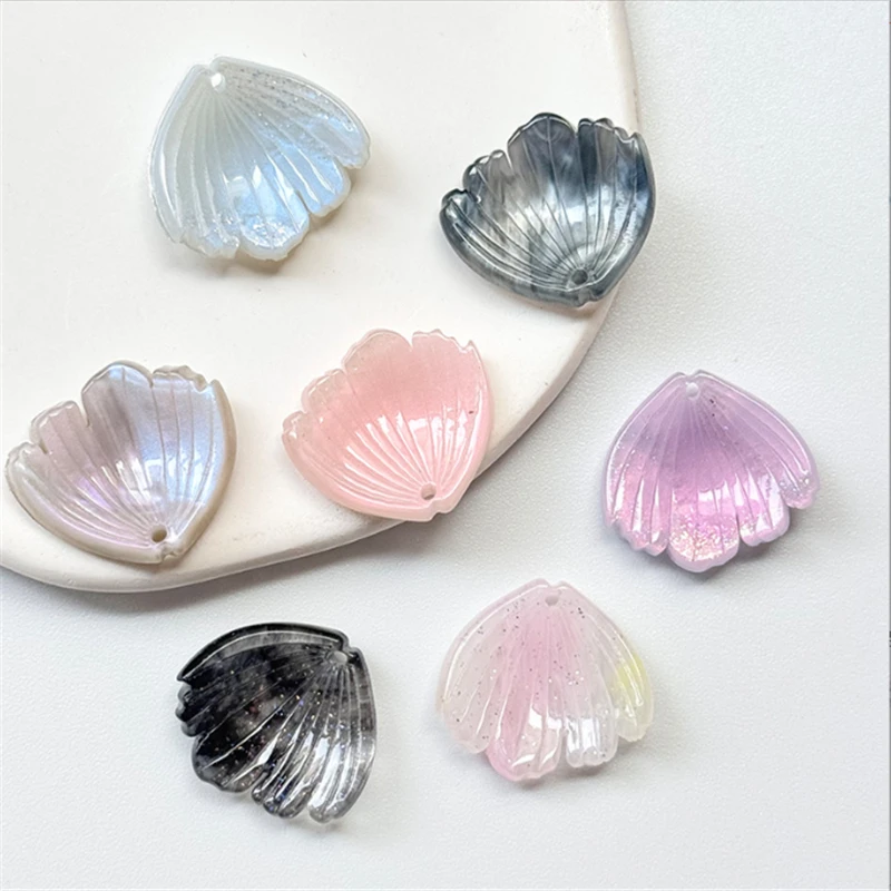 20pcs/lot new creative acetic acid fish tail resin charm connectors for diy hairclip earrings craft jewelry making accessories