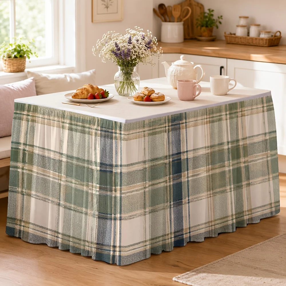 Classic greenish-gray checkered pattern - for wedding receptions, banquets, dining events, and office decoration
