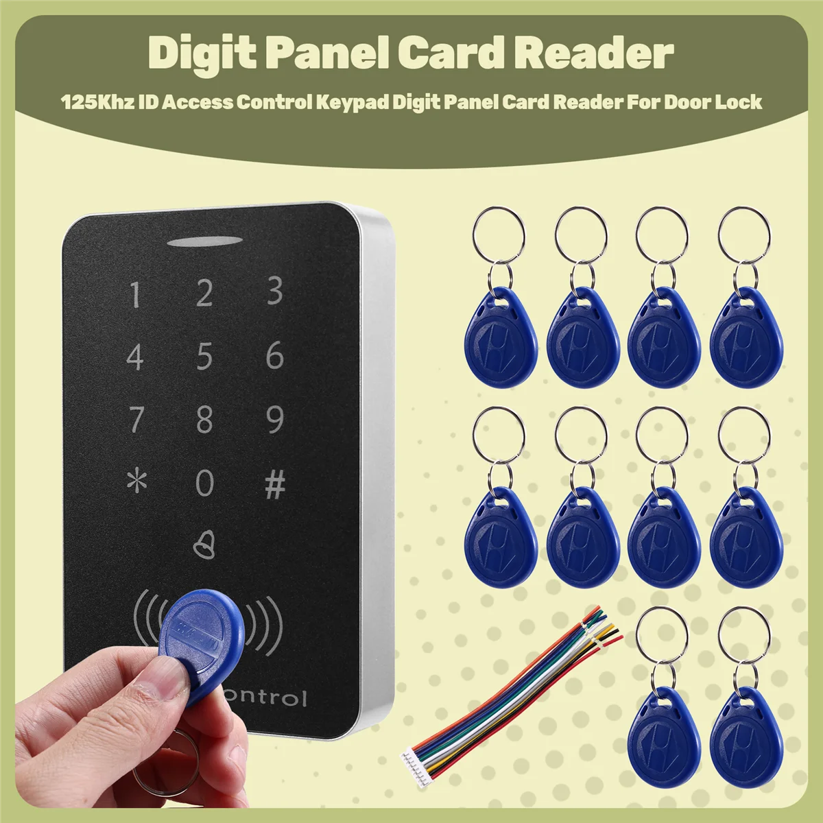 Hot Anti-Copy Encrypted Standalone Access Controller 125Khz ID Access Control Keypad Digit Panel Card Reader for Door Lock