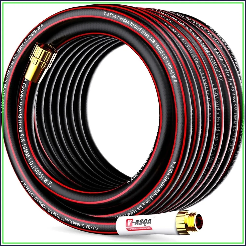 

100FT Extra Long Heavy Duty Garden Hose - Commercial Grade, Kink-Free, Leak-Proof Brass Fittings, 5/8 Inch Black