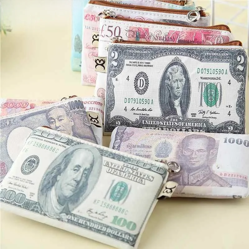 Creative Canvas Currency Wallet Travel Money Clip Student Gift Fashionable Retro Simplicity Modern Design US JPY KRW