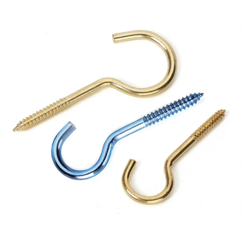 3-50pcs Sheep Eye Hook Screws Self-tapping Screw Light Hook Ring Question Mark Hooks Ceiling Hooks Cabinet Keys Cup Hangers
