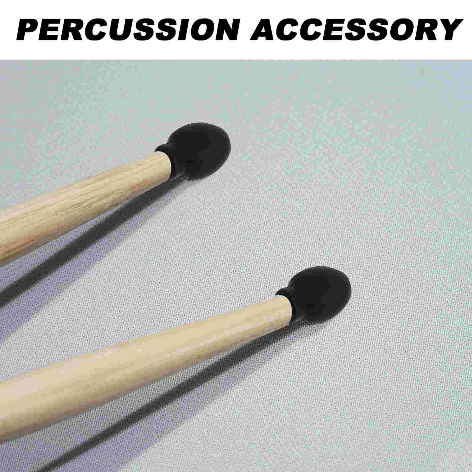 8 PCS Drumstick Set Mute Replacement Music Drumsticks Rubber Marching Practice Tip