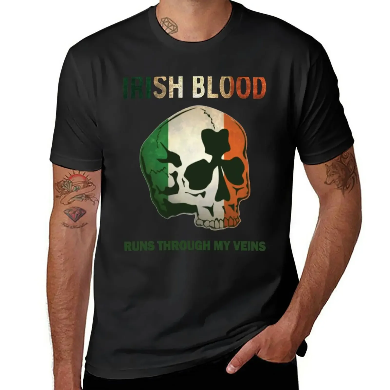 

Irish Blood run through my Veins T-Shirt tops Blouse funny t shirts for men