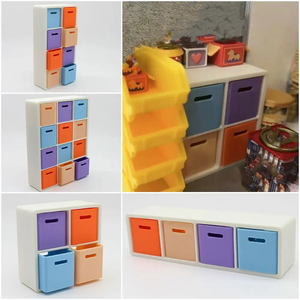 1/12 Scale Dollhouse Storage Box 4/8/12 Grids Plastic Miniature Furniture Shelf Multicolor Doll House Scene Model Doll House