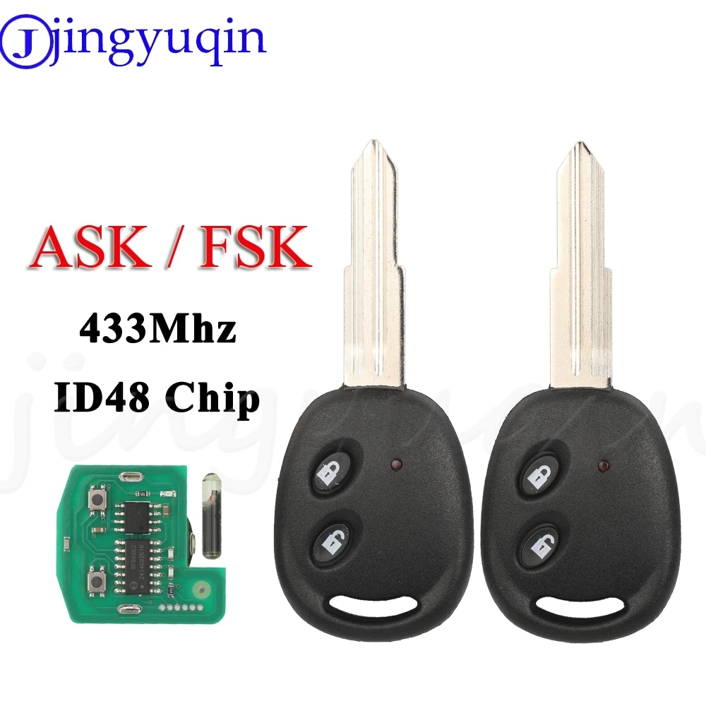 JYQ Remote Car Key 433Nhz ASK FSK ID48 Chip For Chevrolet Aveo Daewoo Spark Matiz Aveo Kalos Barina Key Control Fob RK940EUT