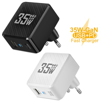 35W GaN 2 Ports USB Fast Charging Type C PD Charger Quick Charge Mobile Phone Power Adapter For iPhone Xiaomi Samsung Charger