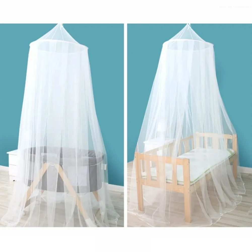 Hung Dome Mosquito Net for Cribs Baby Bed Nest Repellent Tent Insect Reject Canopy Netting Curtain Dome Polyester Mesh Fabric