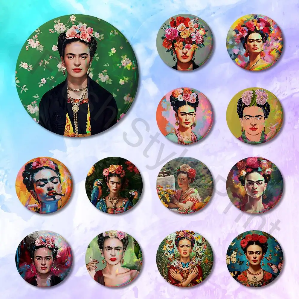 Art F-Frida K-Kahlos Painting Custom Badges 75mm 44mm 25mm Brooch Backpack Hat Enamel Pins Accessories Toys Gifts
