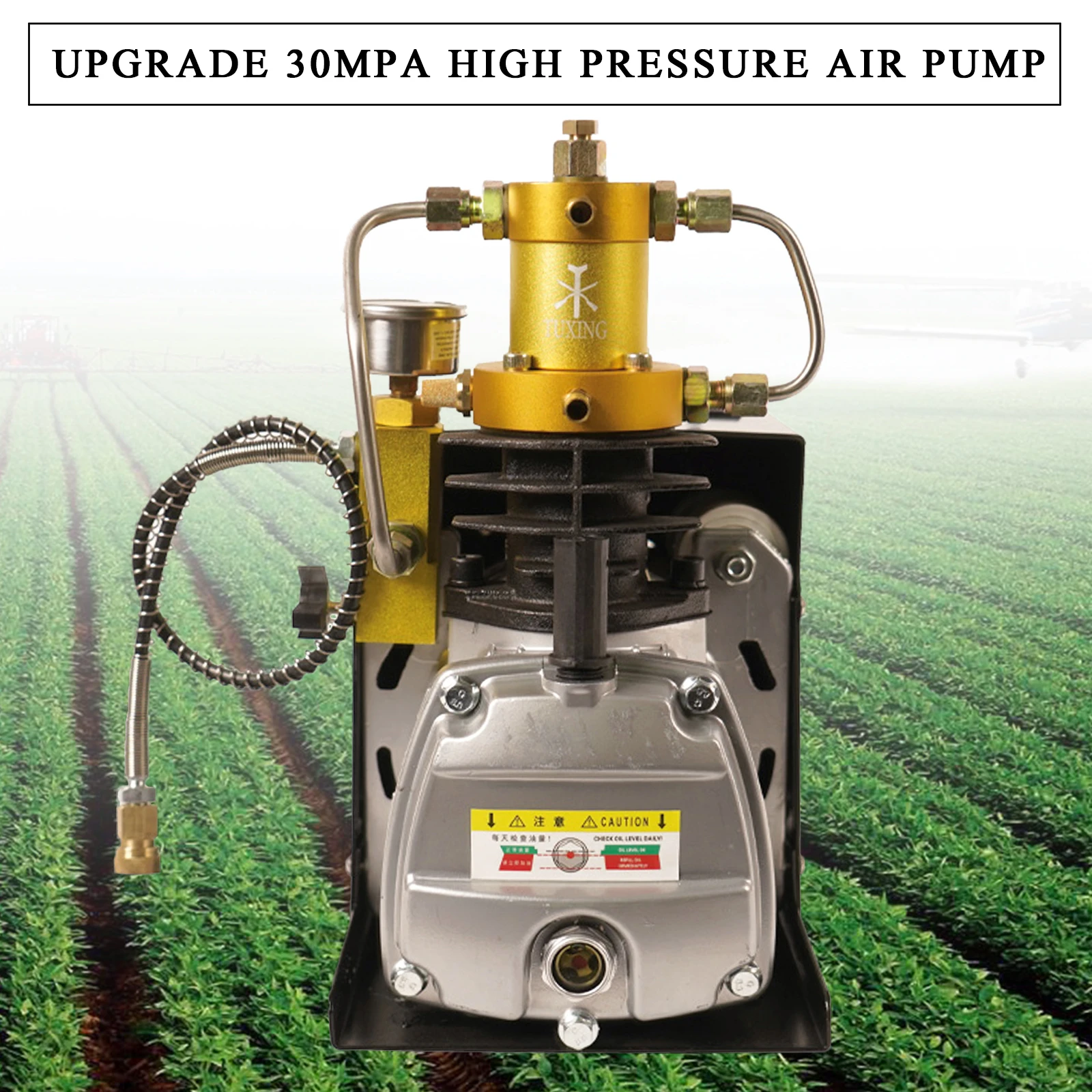 Electric Air Compressor Pump 30Mpa 4500Psi 300bar 220V Inflate Pump for Tyre, Motorboat, Air Test For Tube, Air Cylinder