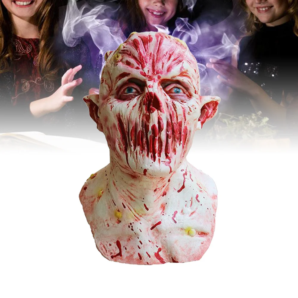

Mask Horror Latex Masquerade Halloween Face Costume Prop For Masquerade Party Breathable Realistic Design