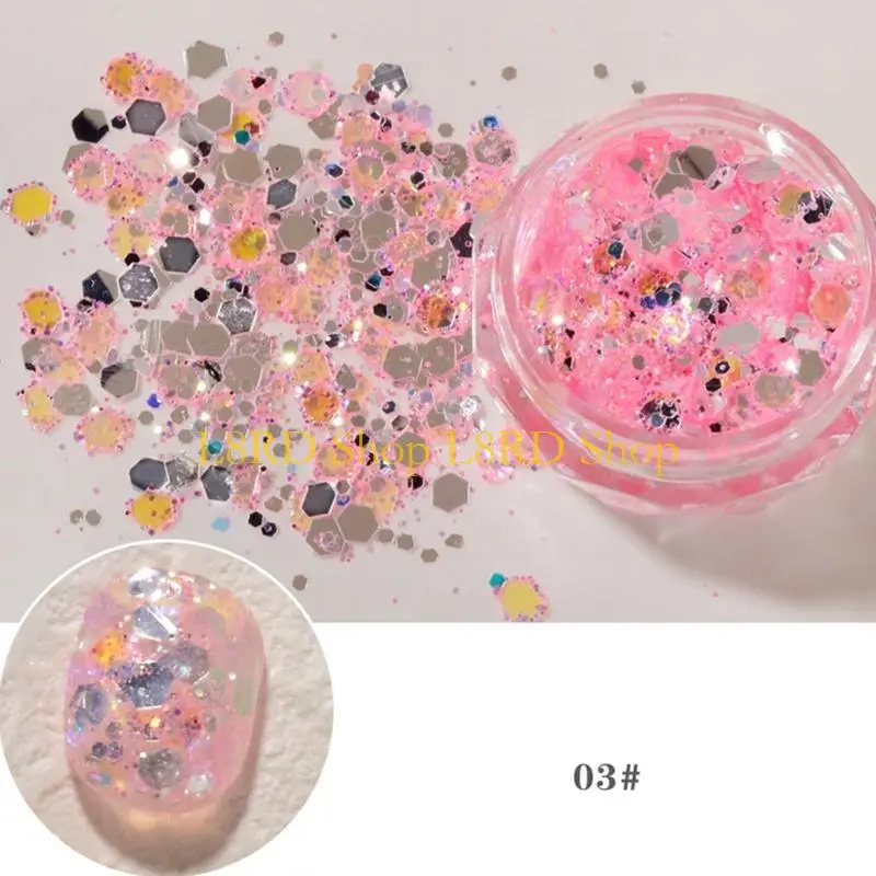 l8rdネイルスパンコールアクリルネイルのためのネイルグリッター12色3Dホログラフィックネイルアート