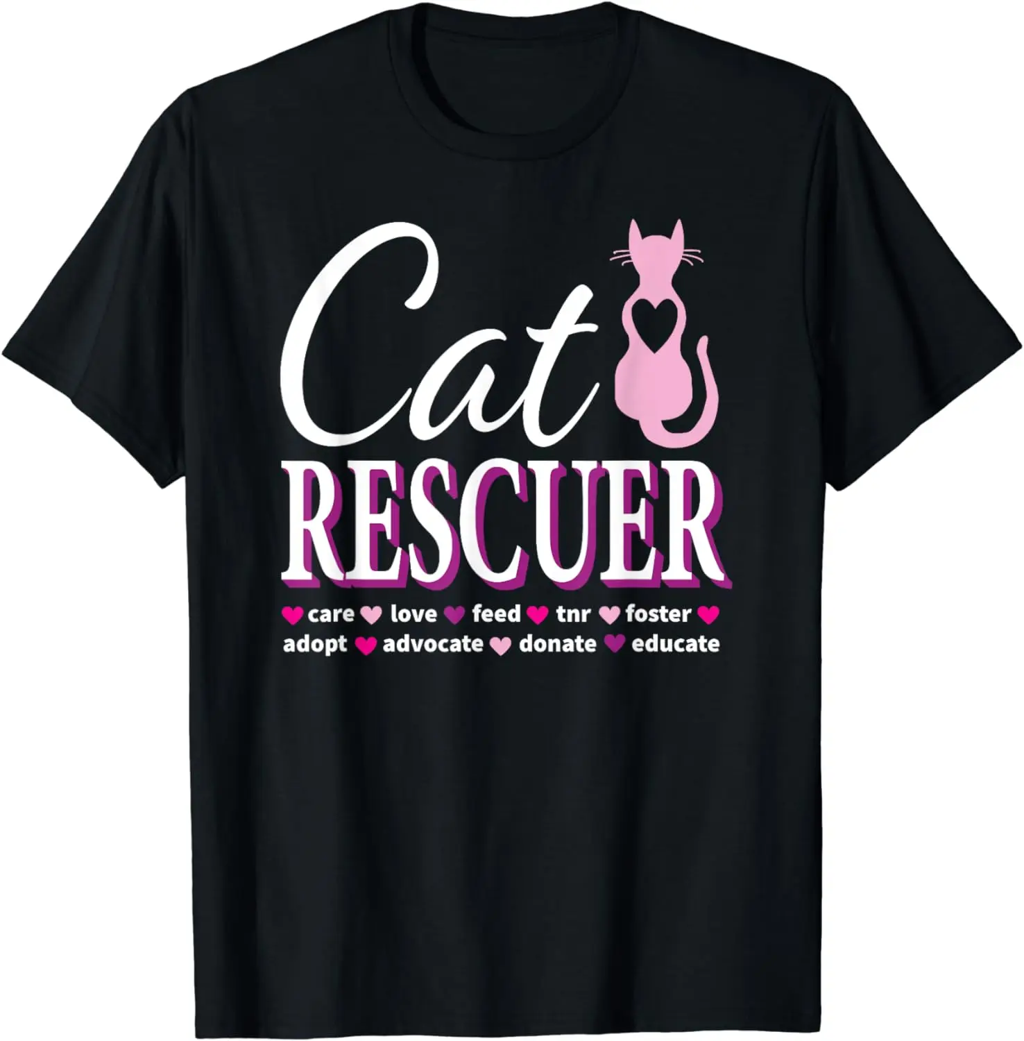 Cat Rescue Gift Feral Kittens Homeless Cats TNR Advocate Tee T-Shirt