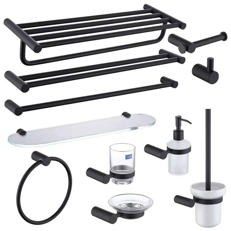 

Cross-borderMatte Black Bathroom Accessories Set