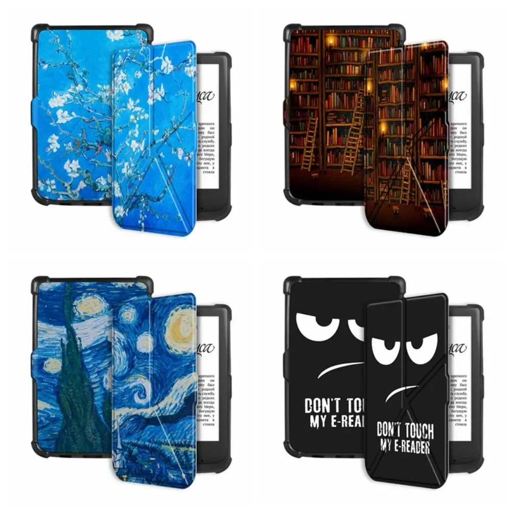 Auto Sleep/Wake 6 Inch E-Reader Case Multi-Folding Stand Anti-fall Folio Cover for PocketBook Touch Lux 5 4 HD 3 616 627 632