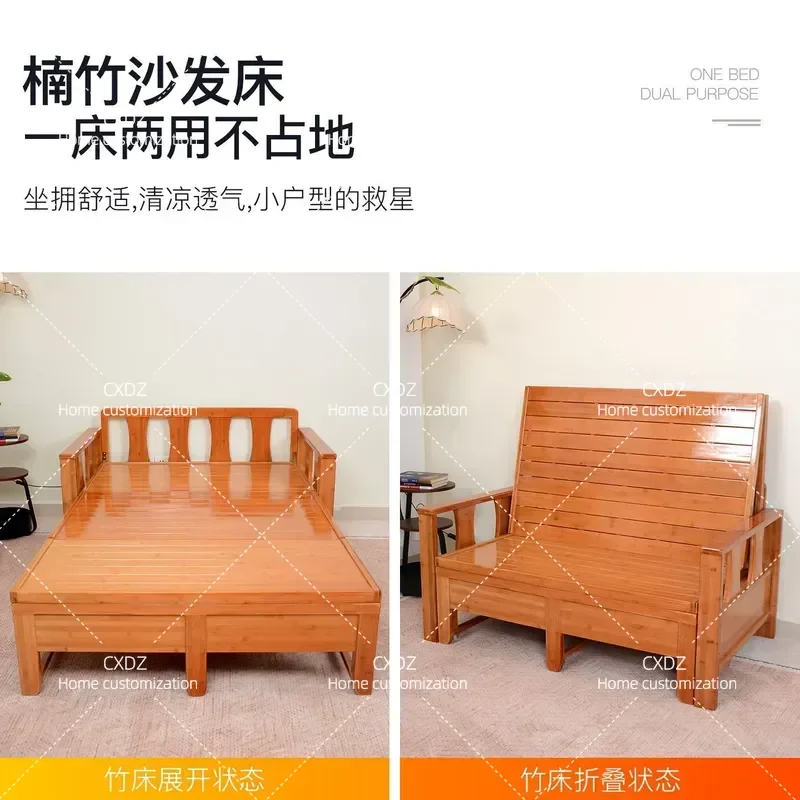 Foldable Sofa Bed 2 in 1 Convertible Sleeper Couch for Small Apartment Living Room Space Saving Multifunctional Single Double