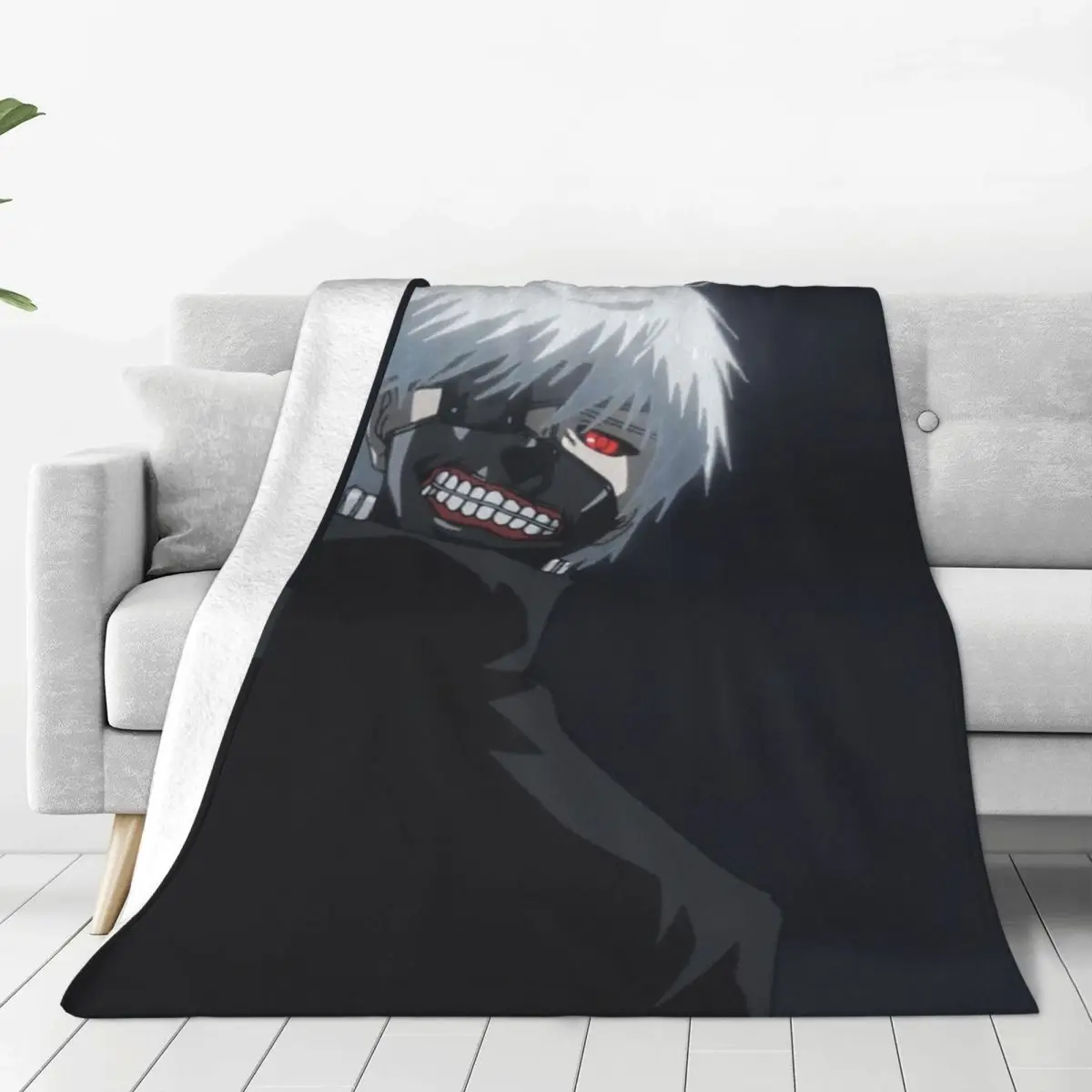 Tokyo Ghoul Anime Blanket Soft Warm Flannel Throw Blanket Bedspread for Bed Living room Picnic Travel Home Couch