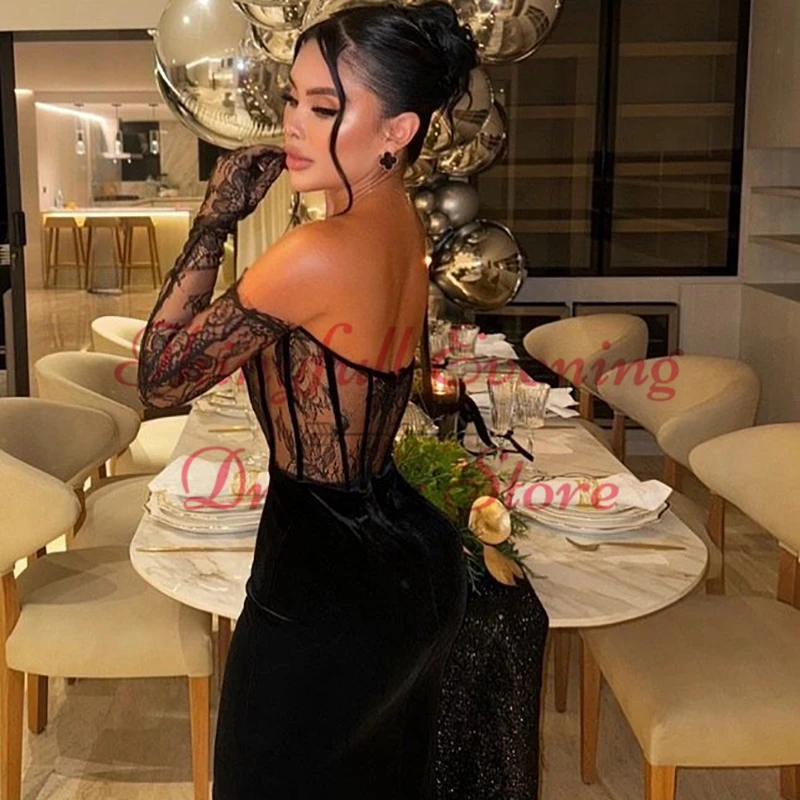 Thinyfull preto sereia vestidos de baile de formatura arábia saudita querida renda longo vestido de festa formal cocktail vestidos de baile personalizado