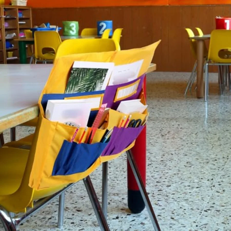 12 Pcs Large Chair Pockets for Classrooms 16 x 19 Inch Student Chairback Buddy Seat Pocket Chart Classroom Back of Chair Seat O