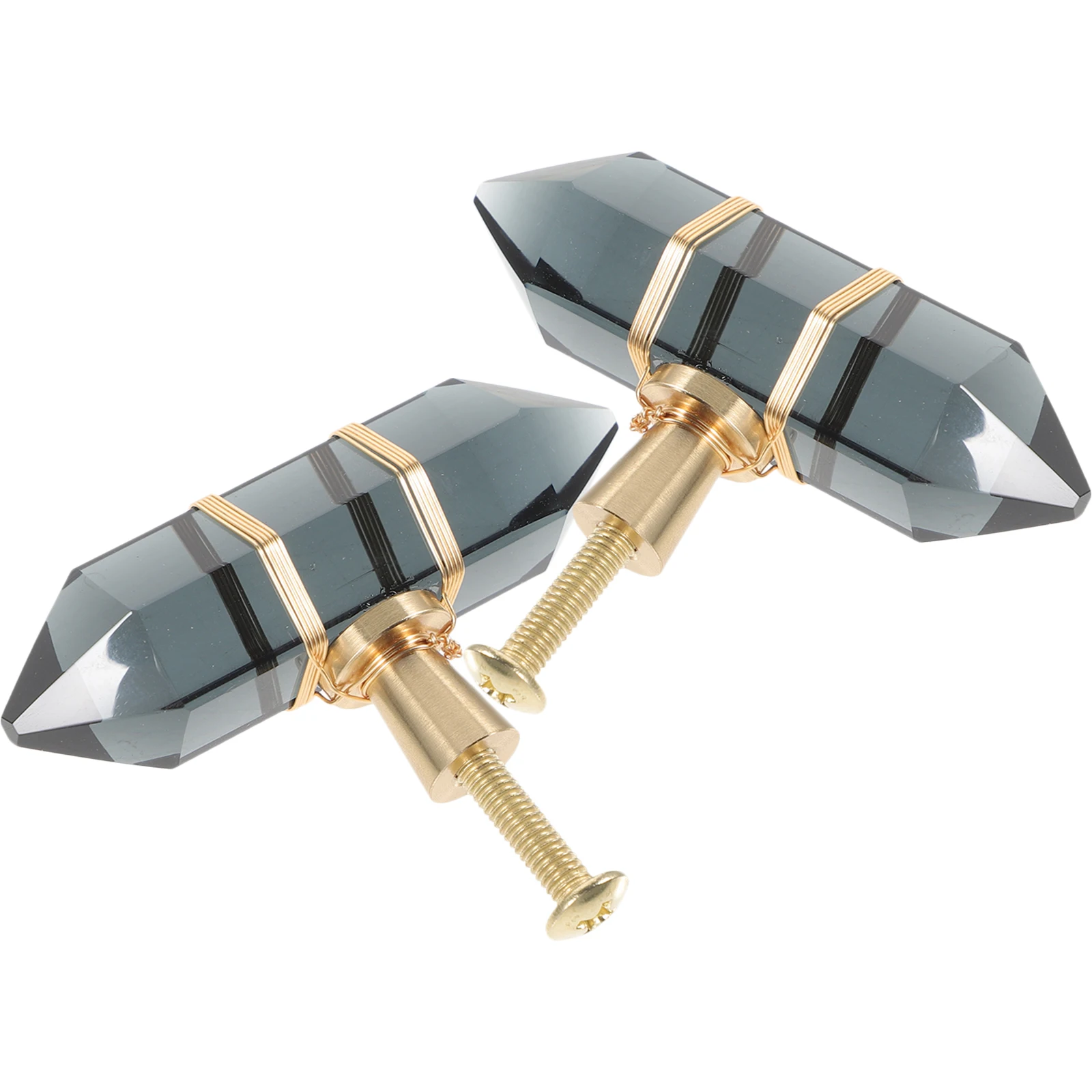 

2Pcs Hexagonal Crystal Brass Cabinet Pulls Elegant Drawer Knobs Dresser Handles Decorative Furniture Small Cabinet Knobs