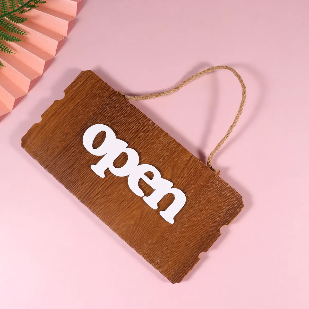 Handcrafted Wood Hanging Board Dual Function Open Closed Sign for Cafe Hotel Office Store Door Wall Decor Vintage Rustic