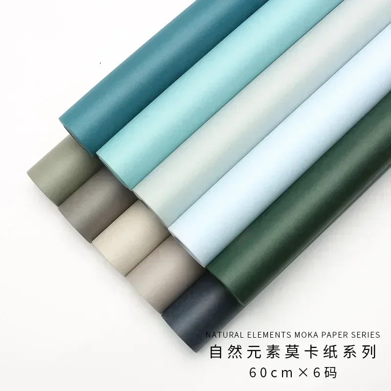 60cmX6Yards Roll Color Vellum Kraft Paper Flower Packaging Paper Bouquet Material Thick Black Embossing Gifts Box Wrapping