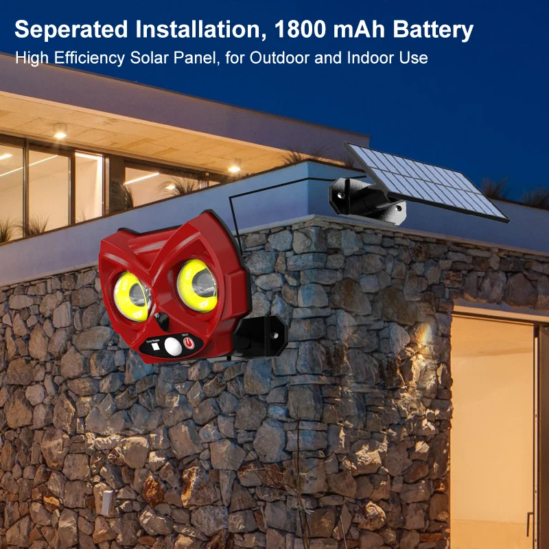 Cartoon Owl Solar Light Outdoor Separate Panel Solar 3 Light Modes for Garden Garage Plant Wall Light Christmas present