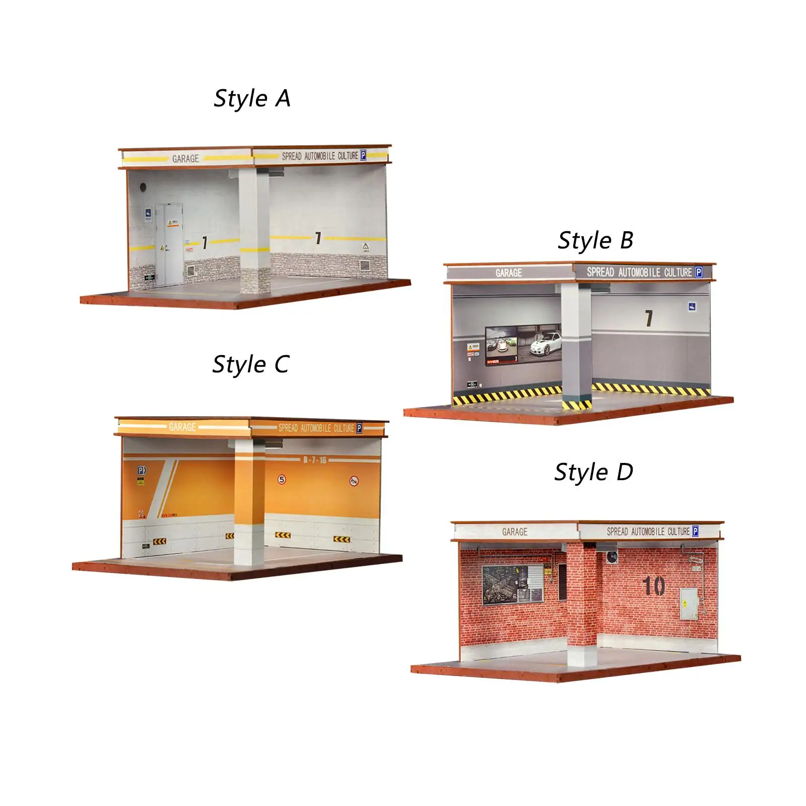 

1/32 Parking Lot Scene Display Case Decorative Collectibles Dustproof Organizer Box Model Car Parking Lot Garage Home Decor