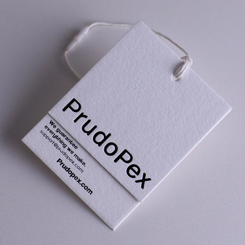 Custom 800gsm Art Cotton Cardstock Hang Tag Set Debossing Foil Stamped Logo Name Tag Clothing Label Wholesale