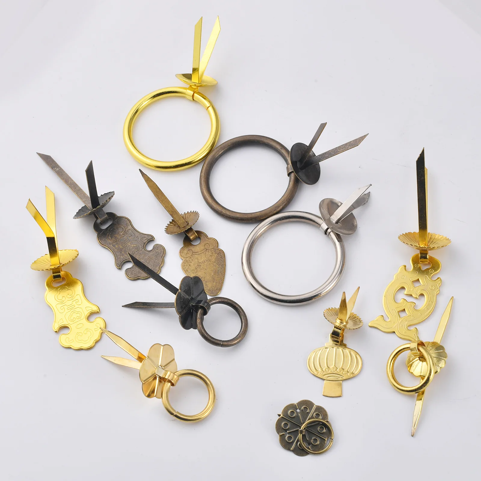Antique bronze supply ceramic single hole pull ring cabinet door antique door traditional Chinese medicine cabinet drawer bronze