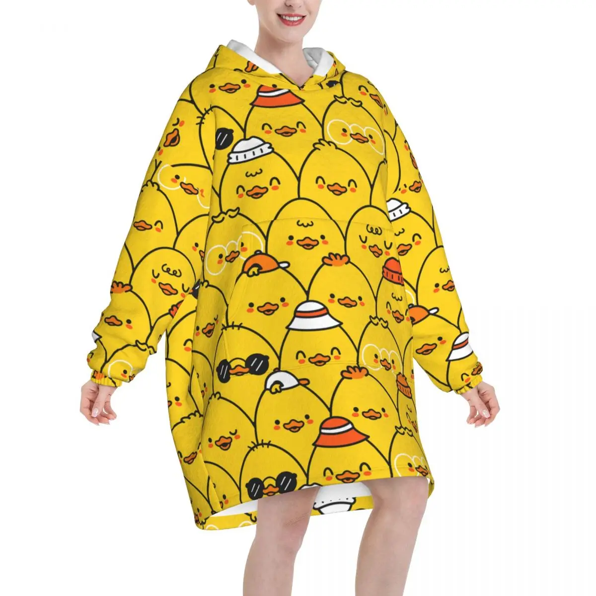 Duck Oversized Blanket Hoodie Women Men Wearable Fleece Pullover Soft Warm Cozy