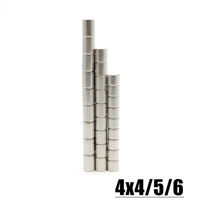 10/20/50/100Pcs 4x4mm 4x5mm 4x6mm Dia 4 Small Round Strong N35 Neodymium Magnetic Steel Small Magnet Imanes