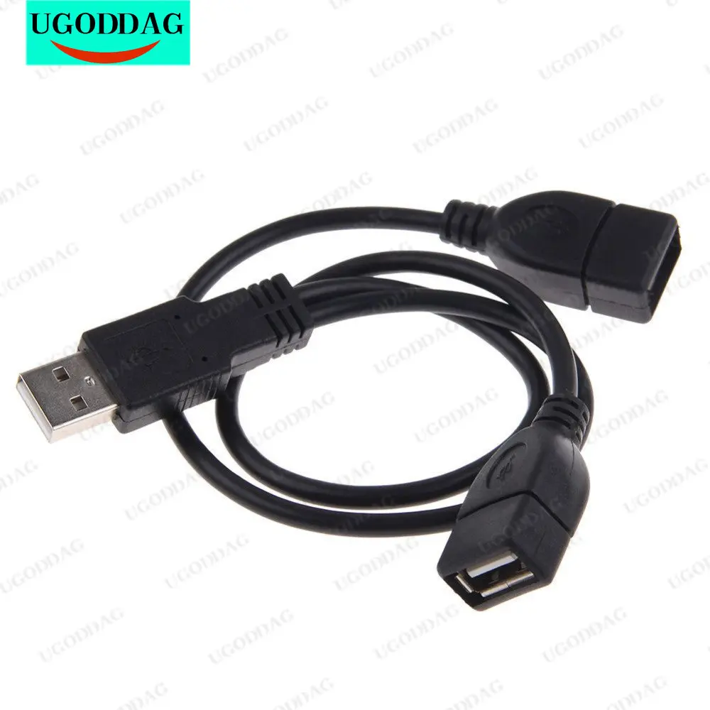 2.0 USB One Female, Two Male Data Charging Cable One-to-Two Charging Cable 1 Minute 2USB Data Cable 15CM 30CM