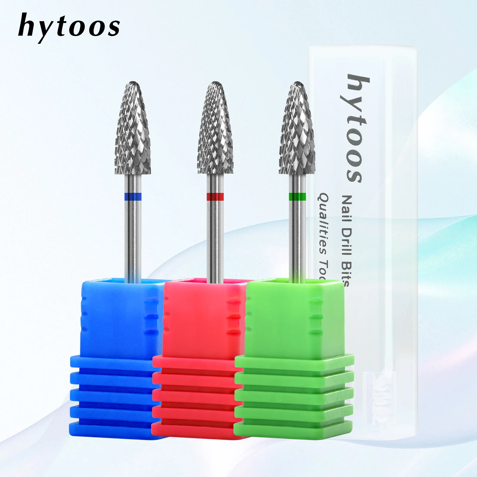 HYTOOS 5mm Flame Carbide Nail Drill Bits Professional Gel Polish Removal Durable Manicure Tools for Nail Techs & DIY