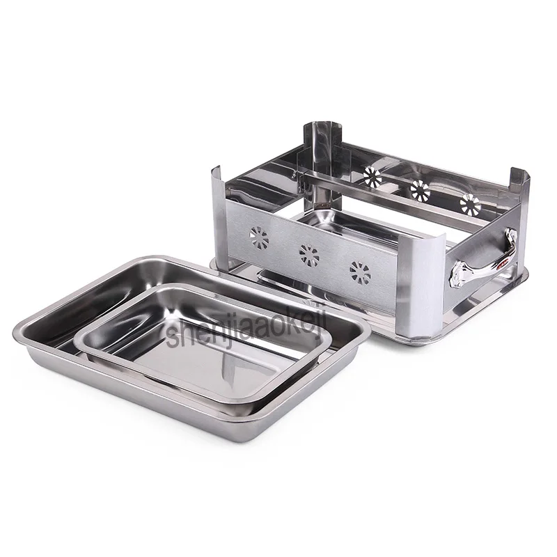 Forno de peixe grelhado de aço inoxidável, fogão espessado, carvão comercial assado álcool grelha forno de peixe, uso comercial